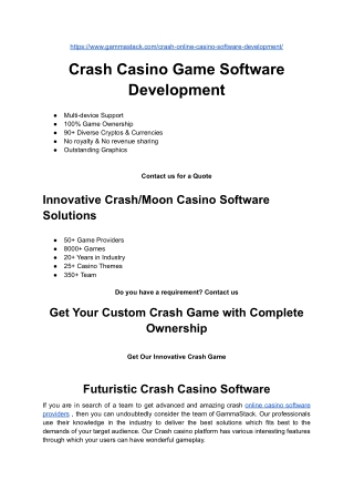 Crash Casino Game Software Development