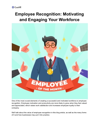 Employee Recognition_ Motivating and Engaging Your Workforce