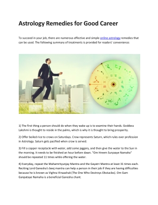 Astrology Remedies for Good Career