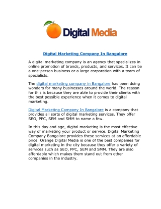 Digital Marketing Company In Bangalore