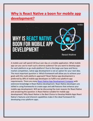 Why is React Native a boon for mobile app development