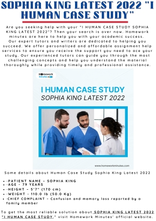 SOPHIA KING LATEST 2022 "I HUMAN CASE STUDY"