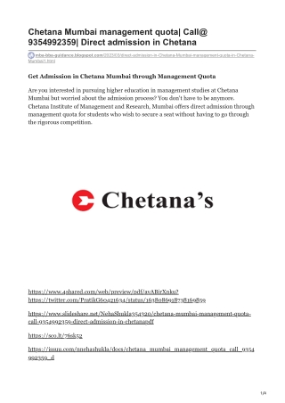 Chetana Mumbai management quota Call 9354992359 Direct admission in Chetana