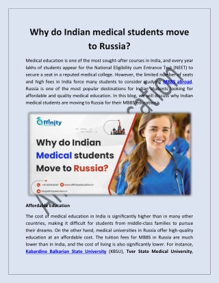 Why do Indian medical students move to Russia?