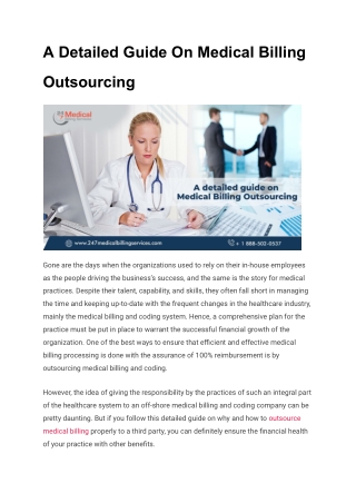 A Detailed Guide On Medical Billing Outsourcing