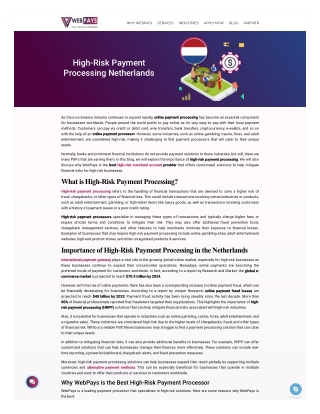 High-Risk Payment Processing Netherlands