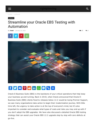 Streamline your Oracle EBS Testing with Automation