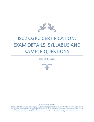 ISC2 CGRC Certification: Exam Details, Syllabus and Sample Questions