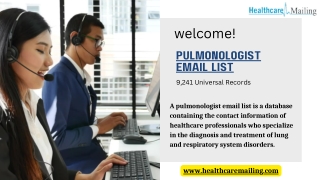 Pulmonologist Email List