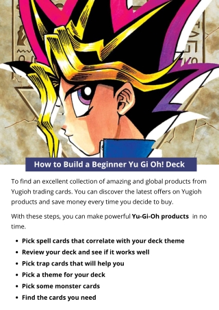 How to Build a Beginner Yu Gi Oh! Deck