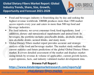 Dietary Fibers - FOOD & BEVERAGES