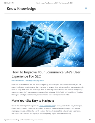 How to Improve Your Ecommerce Site's User Experience for SEO