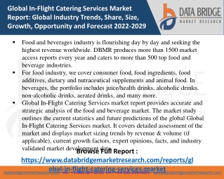 In-Flight Catering Services - FOOD & BEVERAGES