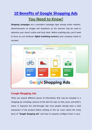 10 Benefits of Google Shopping Ads You Didn't Know!
