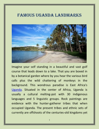 Famous Uganda Landmarks