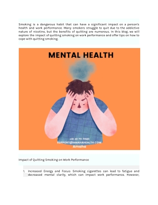 The impact of quitting smoking on work performance