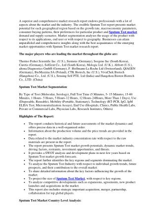 Sputum Test Market