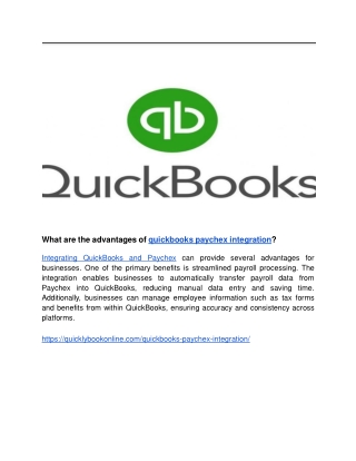 What are the advantages of quickbooks paychex integration