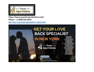 Get Your Love back Specialist In New York - psychicarjunkrishna