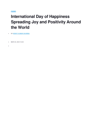 international day of happiness