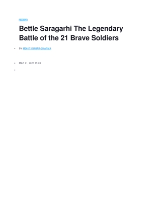 baattel of saragarhi