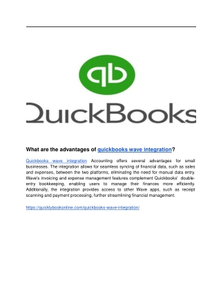 What are the advantages of quickbooks wave integration