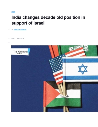 India changes decade old position in support of Israel