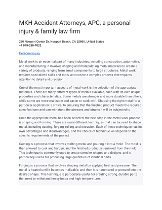 MKH Accident Attorneys, APC, a personal injury & family law firm