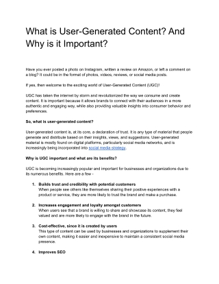 What is User-Generated Content And Why is it Important