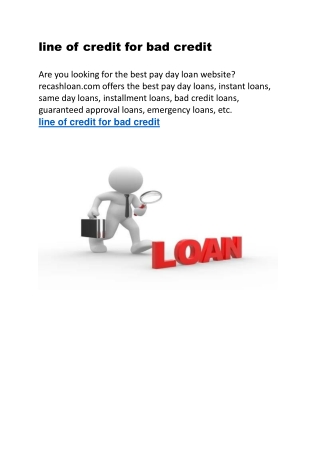 line of credit for bad credit