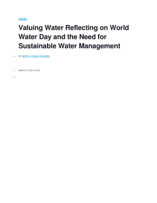 world water day