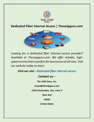 Dedicated Fiber Internet Access Thevoipguru com