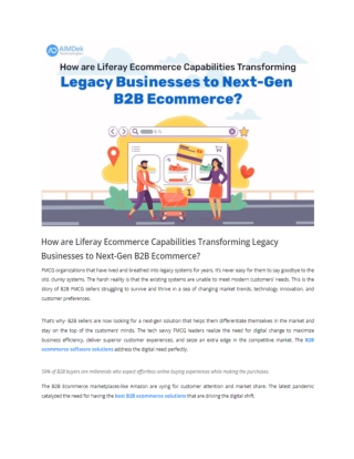 How are Liferay Ecommerce Capabilities Transforming Legacy Businesses to Next-Gen B2B Ecommerce