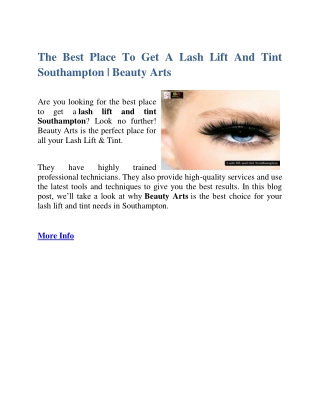 The Best Place To Get A Lash Lift And Tint Southampton