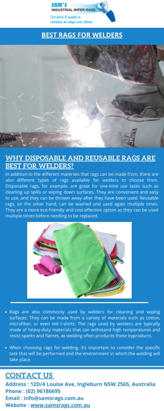 Welding Made Easy with High-Quality Rags for Welders