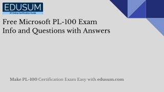 Free Microsoft PL-100 Exam Info and Questions with Answers