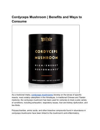 Cordyceps: The Fungus that Takes Over Insects