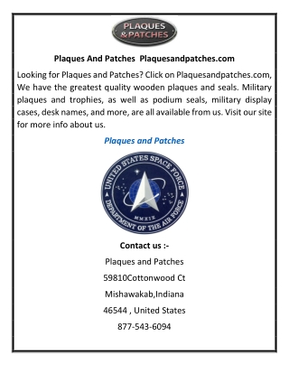 Plaques And Patches | Plaquesandpatches.com