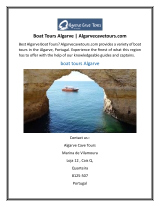 Boat Tours Algarve | Algarvecavetours.com