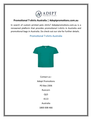 Promotional T-shirts Australia | Adeptpromotions.com.au