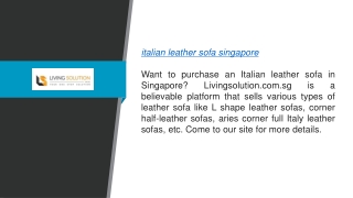 Italian Leather Sofa Singapore  Livingsolution.com.sg