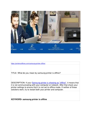 What do you mean by samsung printer is offline?