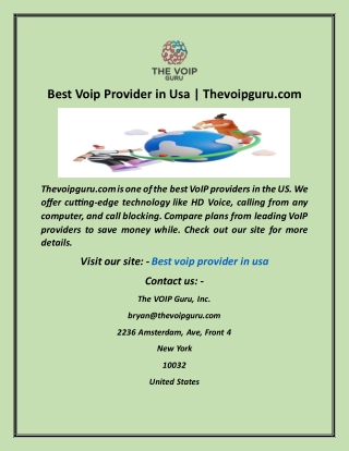 Best Voip Provider In Usa  Thevoipguru com