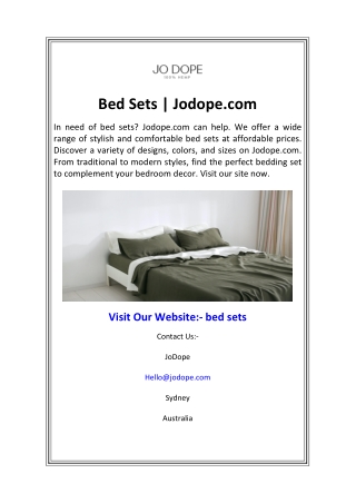 Bed Sets  Jodope.com