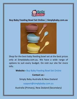 Buy Baby Feeding Bowl Set Online  Simplybaby.com