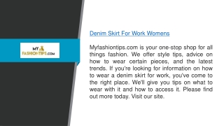 Denim Skirt For Work Womens  Myfashiontips.com
