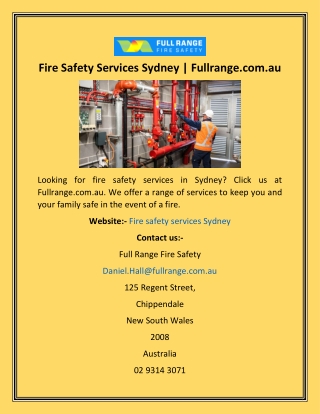 Fire Safety Services Sydney  Fullrange.com