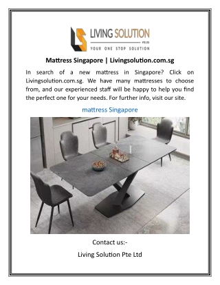 Mattress Singapore | Livingsolution.com.sg