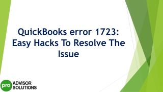 Simple step by step guide to resolve Quickbooks Error 1723