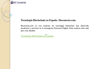 Tecnología Blockchain en España  Boconecta.com